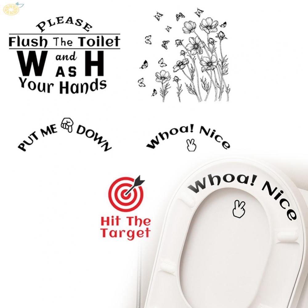 【VARSTR】Toilet Sticker Decal Wall Waterproof 21*25CM 8.27*9.84in Decoration Furniture