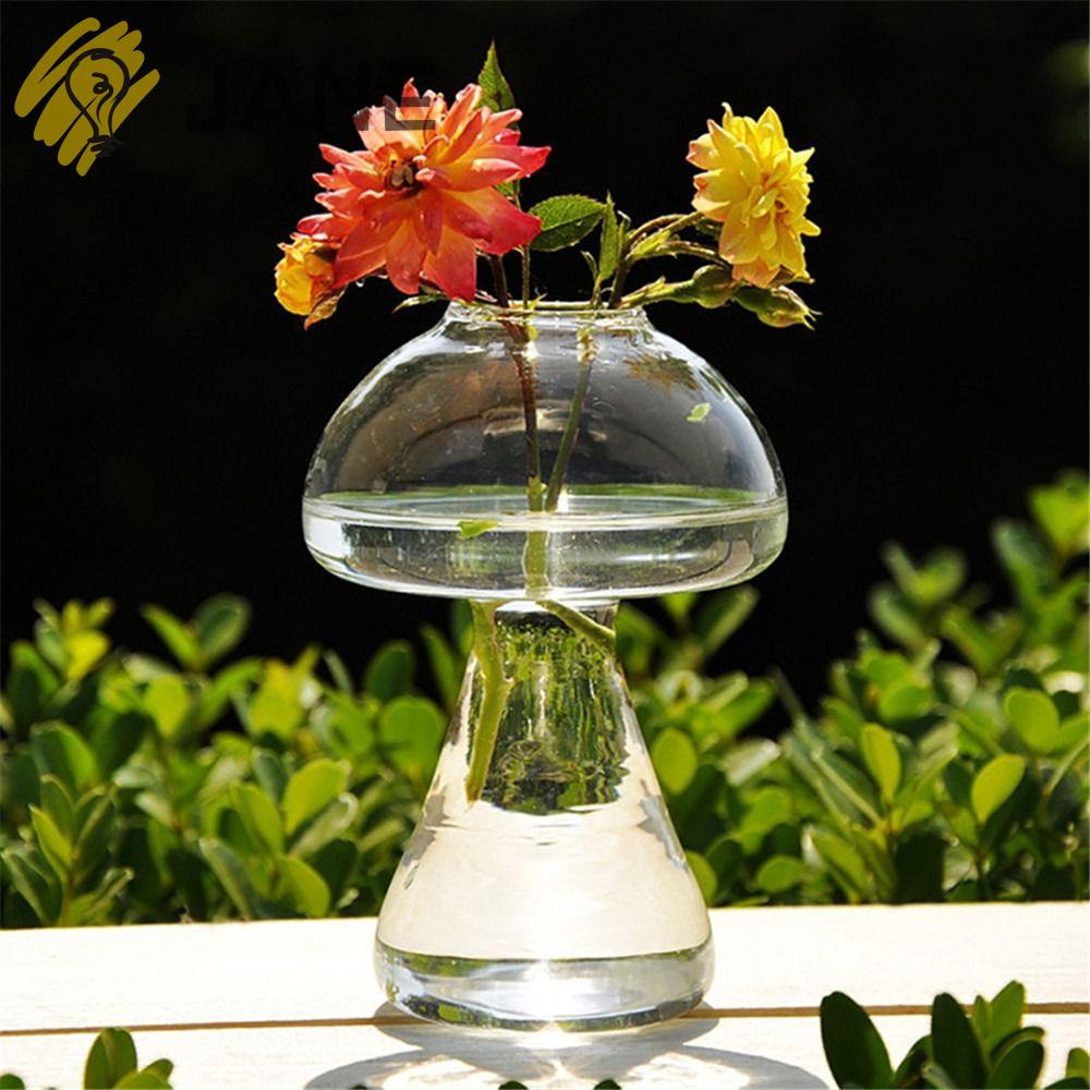 Bình Hoa Thủy Tinh Trong Suốt Hình Cây Nấm Thiết Kế Đơn Giản Trang Trí Nhà