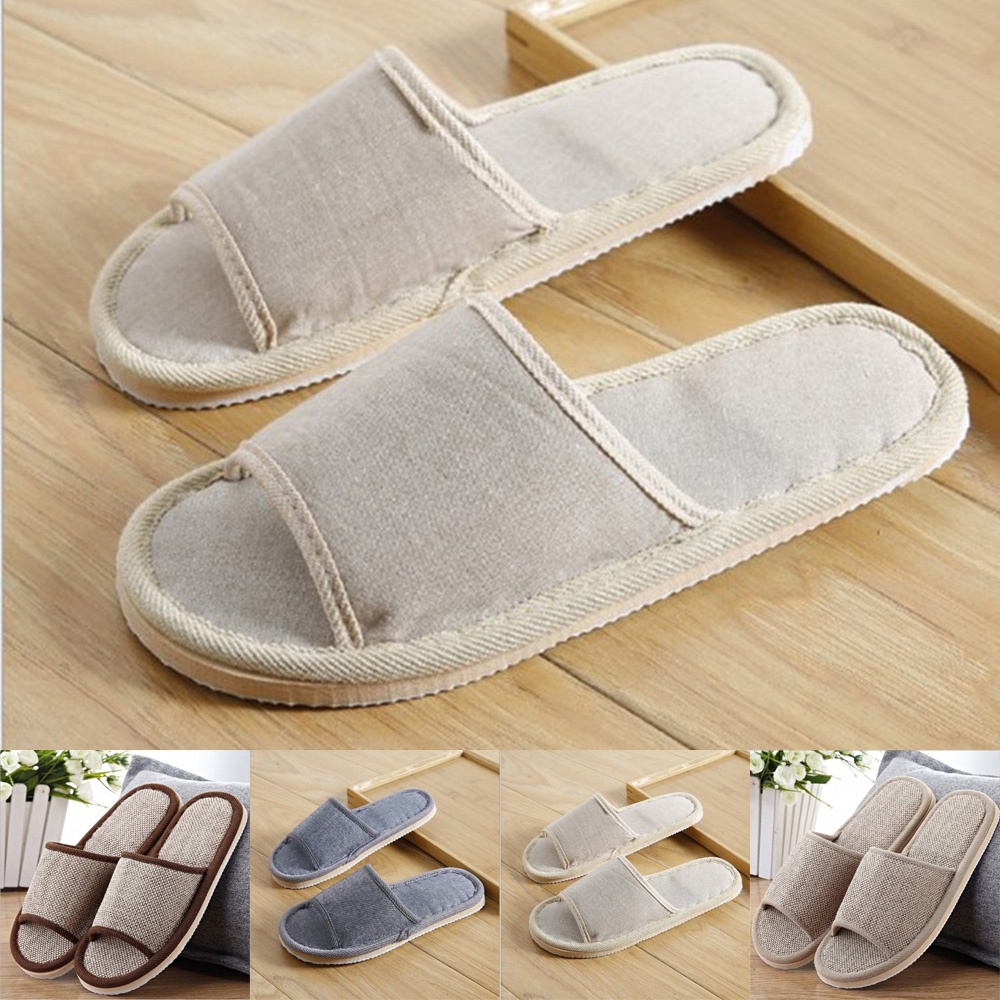 1 Đôi Dép Đi Biển Chống Trượt Vải Lanh Dành Cho Nữ