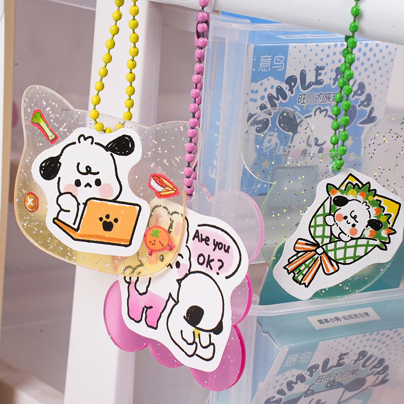 Bộ 40 Hình Dán Trang Trí Sổ Tay Hình Chú Chó Đơn Giản Xinh Xắn