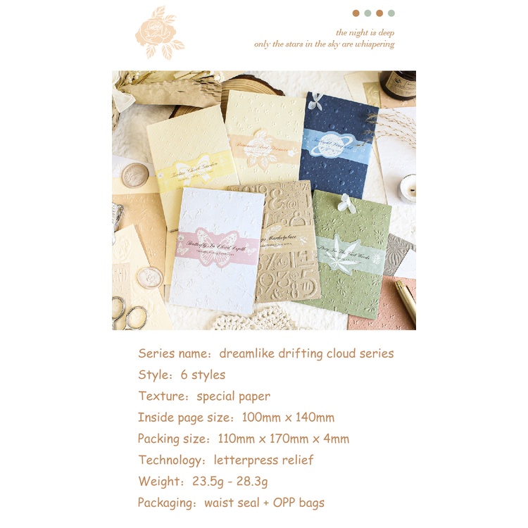 Bộ 10 Tấm Giấy Nổi Hình Đám Mây Phong Cách Vintage Sáng Tạo DIY