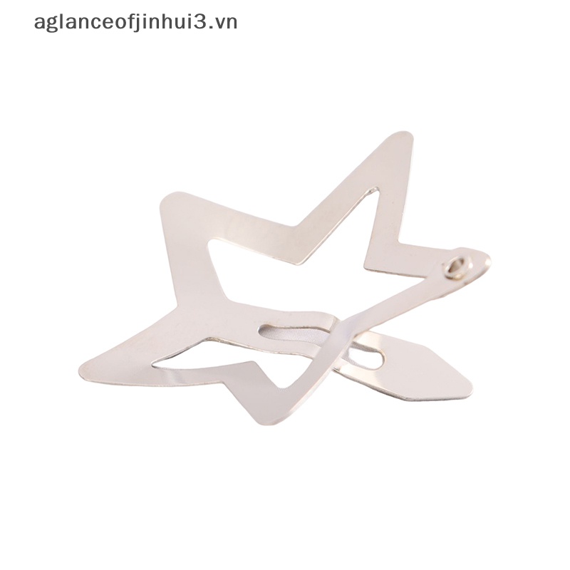 Set 4 Kẹp Tóc BB Hình Ngôi Sao Màu Sắc Bạc Đơn Giản Cho Bé Gái