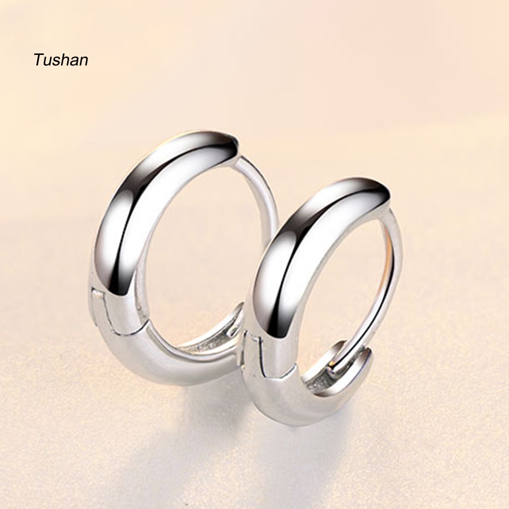 Bông Tai Mạ Bạc Dạng Vòng Tròn Thời Trang Dành Cho Nam Và Nữ