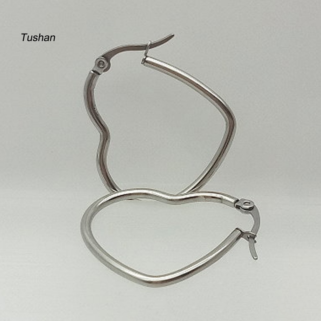 1 Đôi Bông Tai Tròn Màu Trơn Không Dễ Phai Thời Trang Dành Cho Nữ