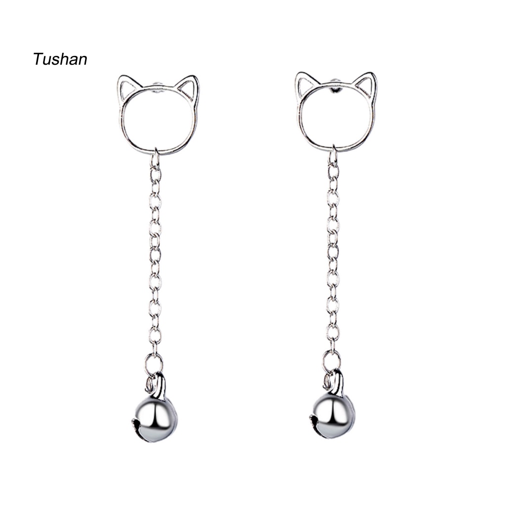 1 Đôi Khuyên Tai Hình Mèo Bằng Đồng Dễ Thương