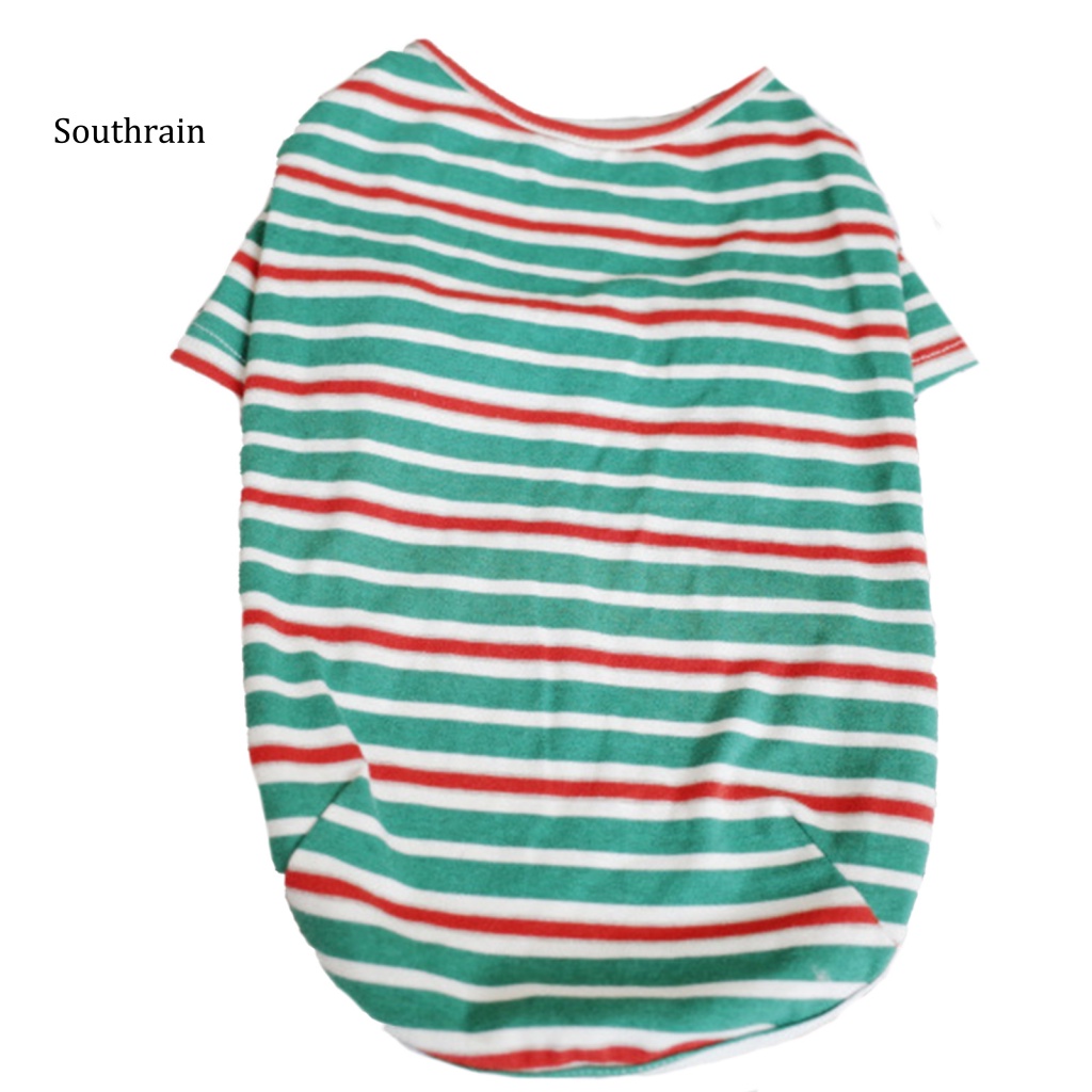 Áo Thun Mỏng Hai Lớp Co Giãn Họa Tiết Sọc Dành Cho Cún Cưng