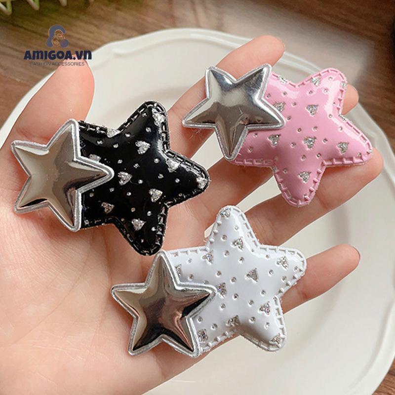 ✨✨Kẹp Tóc Ngôi Sao Năm Cánh Đẹp Và Dễ Thương ~ Kẹp Tóc Mái Ngôi Sao Năm Cánh Thiên Nhiên niche Bán Chạy y2k