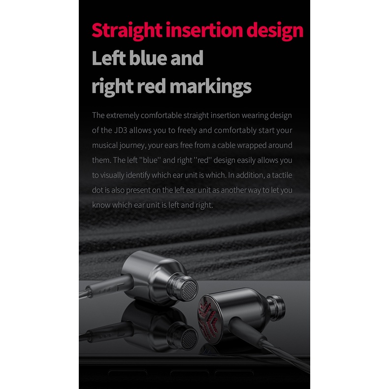 Tai Nghe Nhét Tai JadeAudio JD3 Âm Thanh HiFi Có Micro HD Vỏ Bằng Thép Không Gỉ