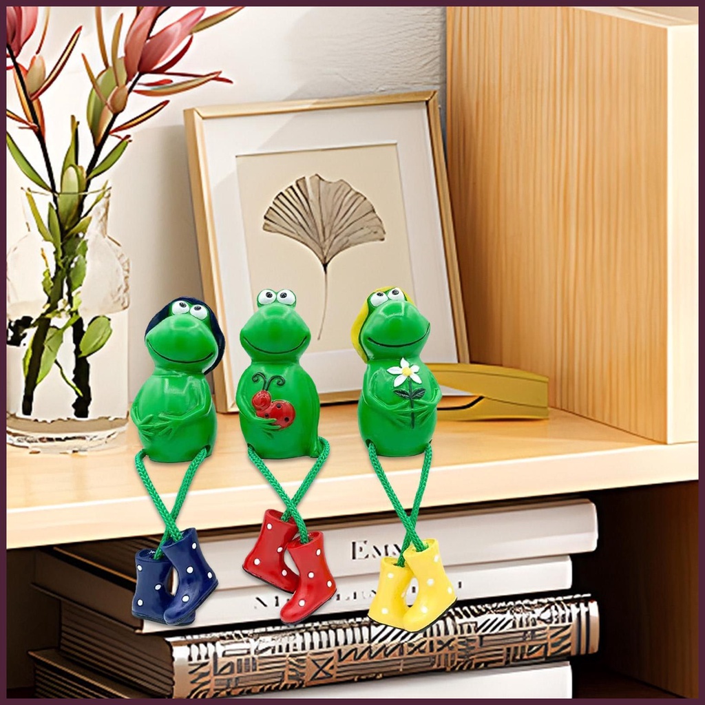 Set 3 Bức Tượng Ếch Mặt Cười Trang Trí Sân Vườn