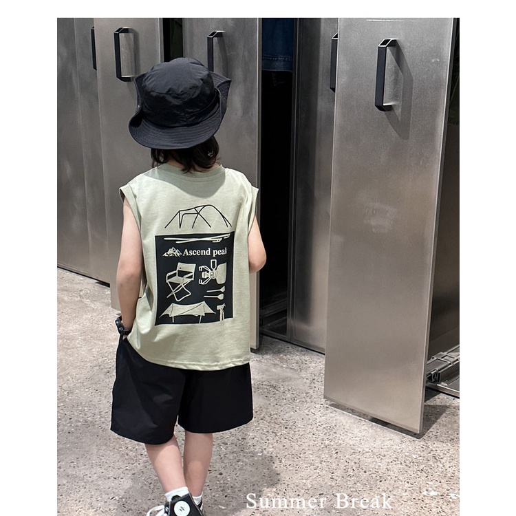 Áo Thun Cotton Cổ Tròn Tay Ngắn In Họa Tiết Hoạt Hình Thời Trang Mùa Hè Cho Bé Trai