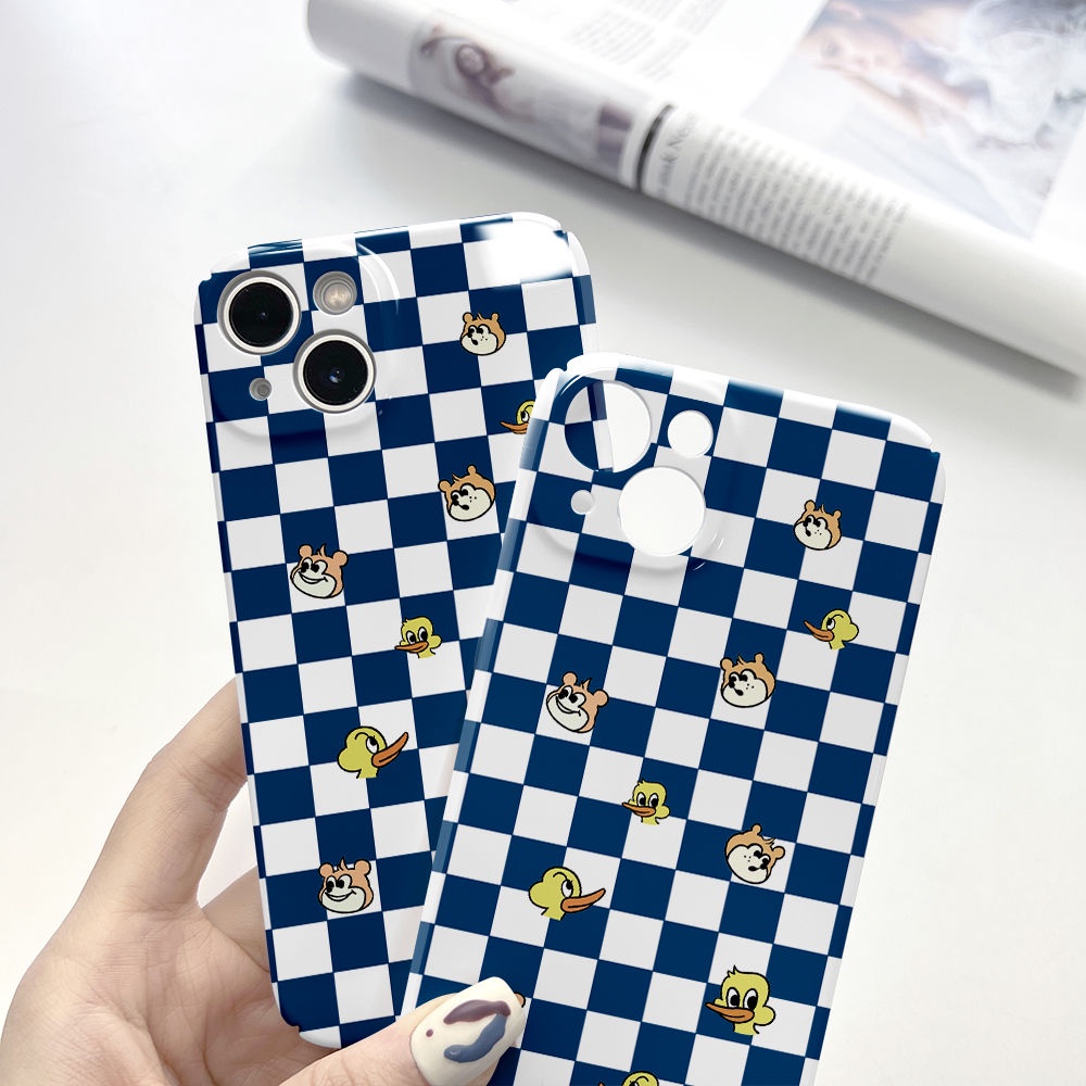 Ốp Điện Thoại Cứng Họa Tiết Kẻ Ô Cho Iphone 137 Lỗ max11 12 / 8 14 pro / Fine NQPM