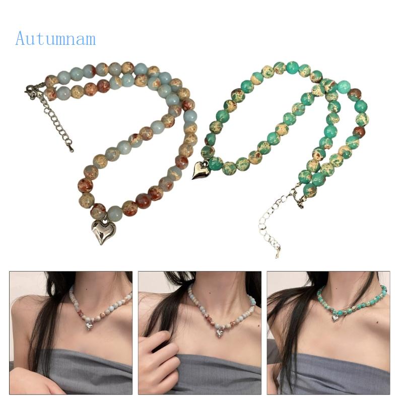 Vòng cổ Mặt Hình Trái Tim Nhiều Màu Sắc