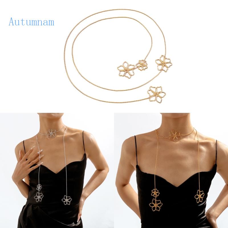 Vòng cổ Kim Loại Mặt Hình Hoa Phong Cách Cổ Điển Cho Nữ