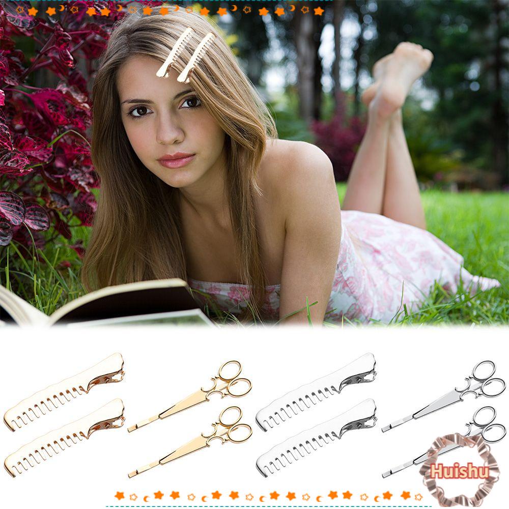 Bộ 2 Kẹp Tóc HS 2 Cái Trang Trí Thời Trang|Kẹp Tóc Thiết Kế Đơn Giản Tiện Dụng