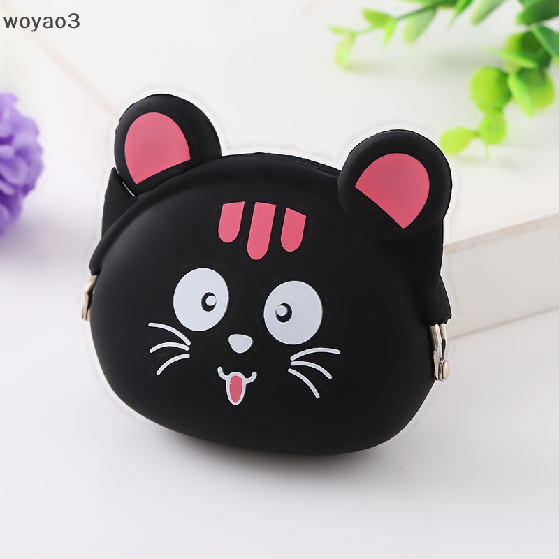 [woyao3] Túi Đựng Tiền Xu / Tai Nghe Mini Bằng Silicon Hình Động Vật Dễ Thương Dùng Làm Quà Tặng Trường Học