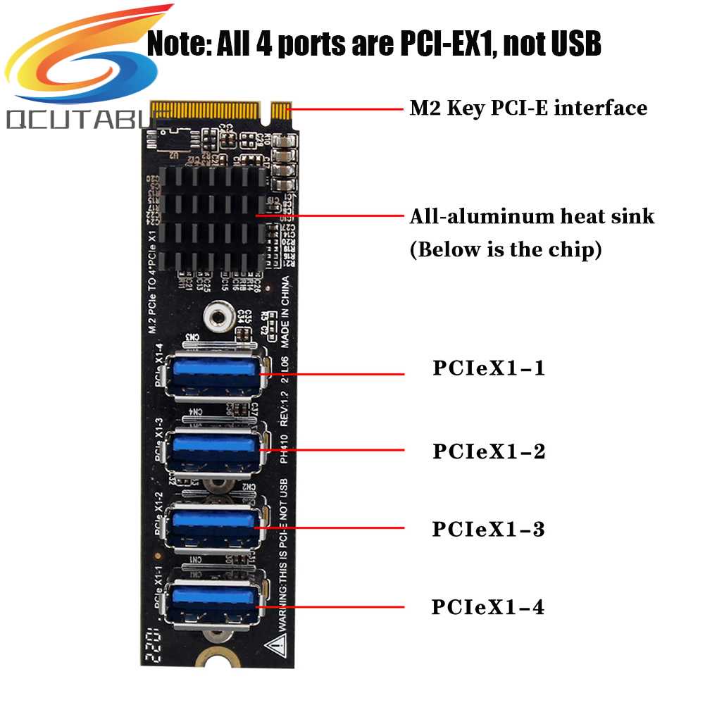 Thẻ Mở Rộng M.2 Mkey Sang 4 PCI-E Tốc Độ Cao Usb 3.0 Cho Máy Tính Bàn