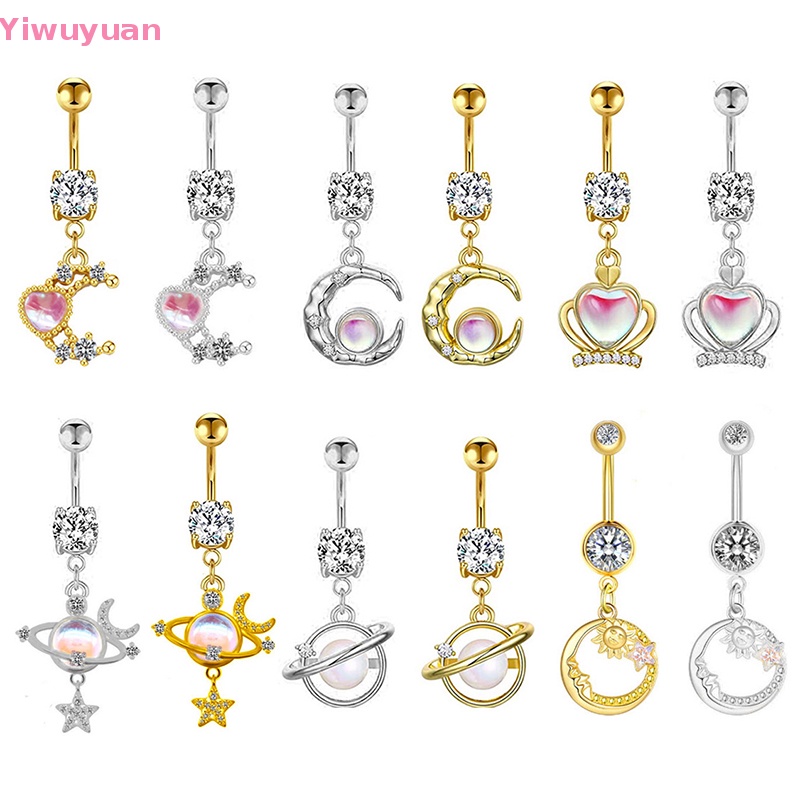 Khuyên Rốn Bằng Thép Không Gỉ Hình Trăng Sao Thời Trang Mới