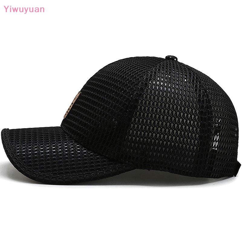 < Yiwuyuan > Mũ Lưỡi Trai Phối Lưới Màu Trơn Thoáng Khí Phong Cách Hip Hop Mới Cho Nam