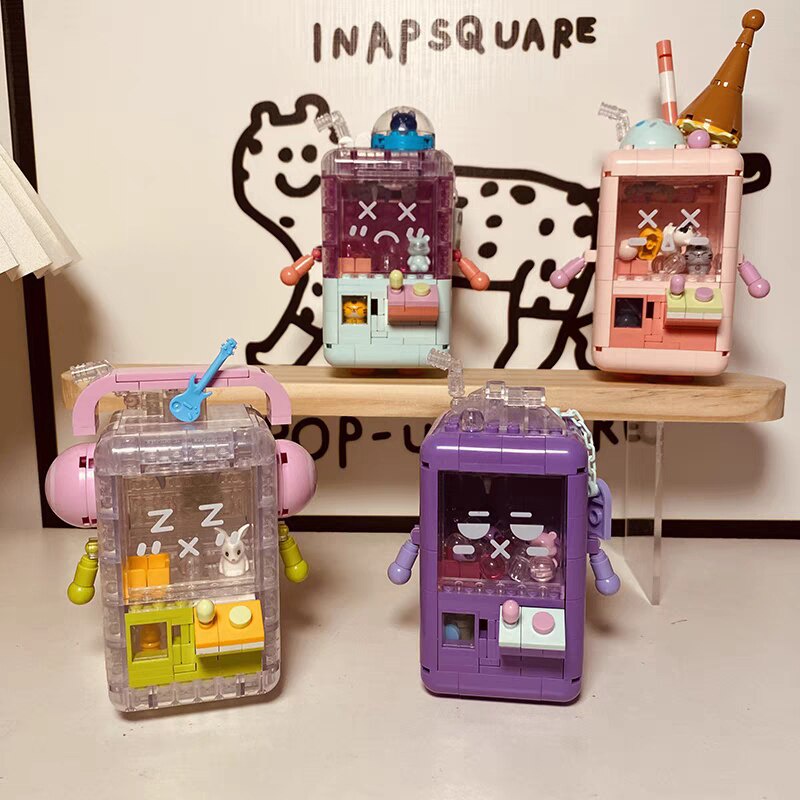 Đồ Chơi Lắp Ráp Máy Gashapon Hình Máy Gashapon Để Bàn Trang Trí