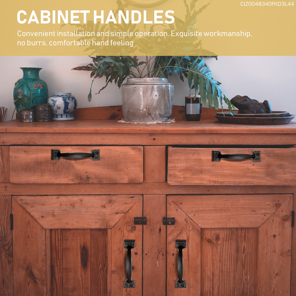 Set 10 Tay Nắm Cửa Màu Đen Ánh Kim