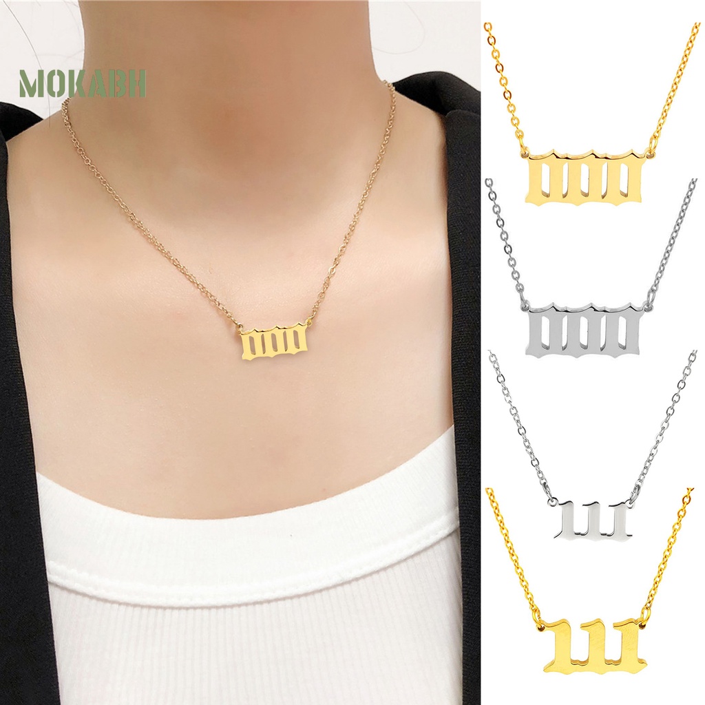 Vòng cổ Bằng Thép Không Gỉ Mặt Số Thời Trang 000 111