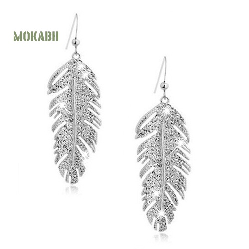 Bông Tai HợP Kim HìNh Lông Vũ ĐíNh Đá Phong CáCh Boho