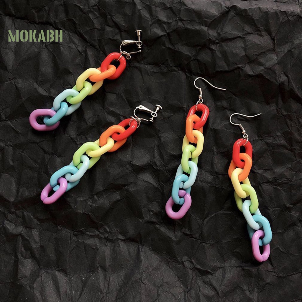 Bông Tai Móc Dáng Dài Bằng Acrylic Màu Sắc Ngọt Ngào Thời Trang Cho Nữ