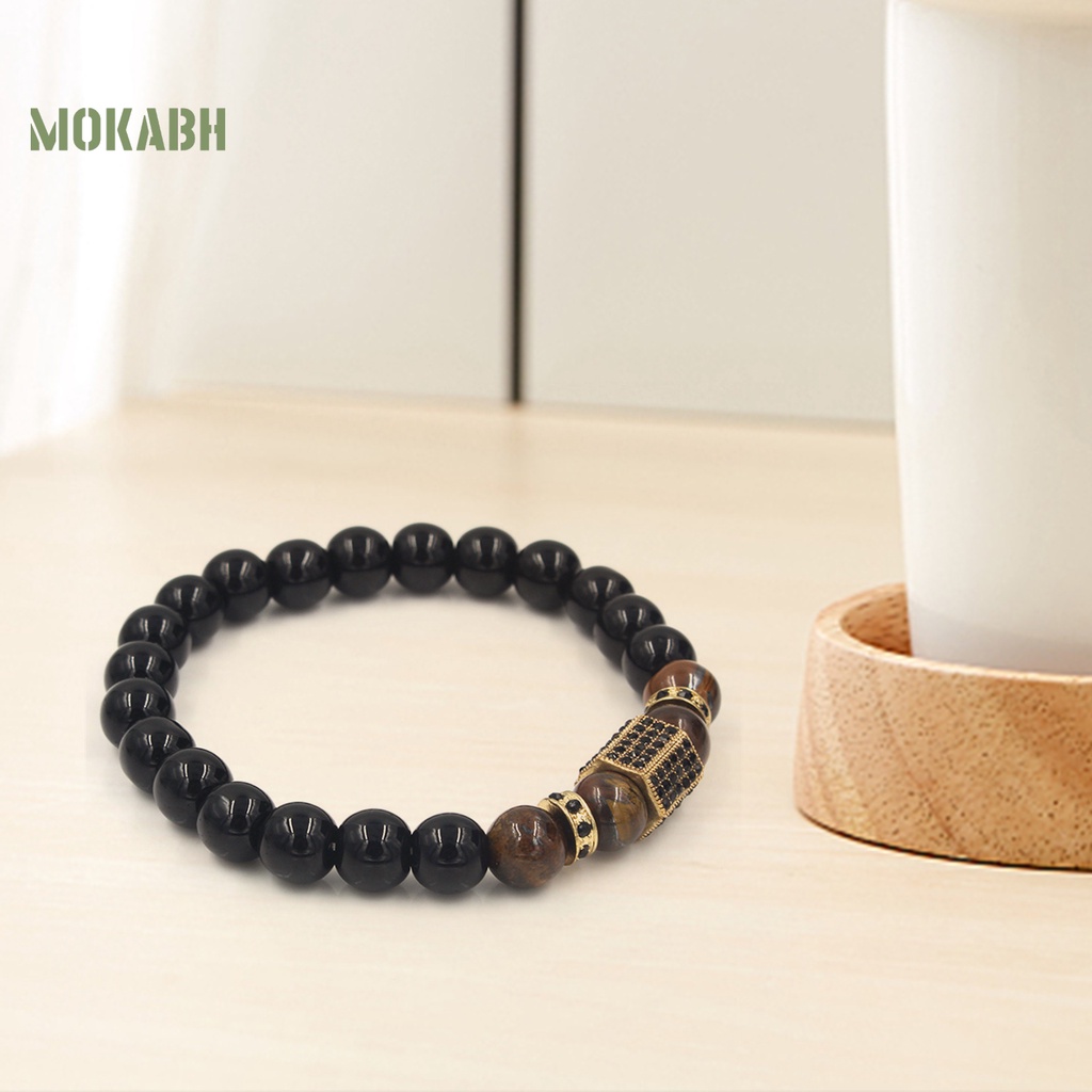 Vòng Tay Chuỗi Hạt Pha Lê Giả Phong Cách Vintage Thời Trang Cho Nam