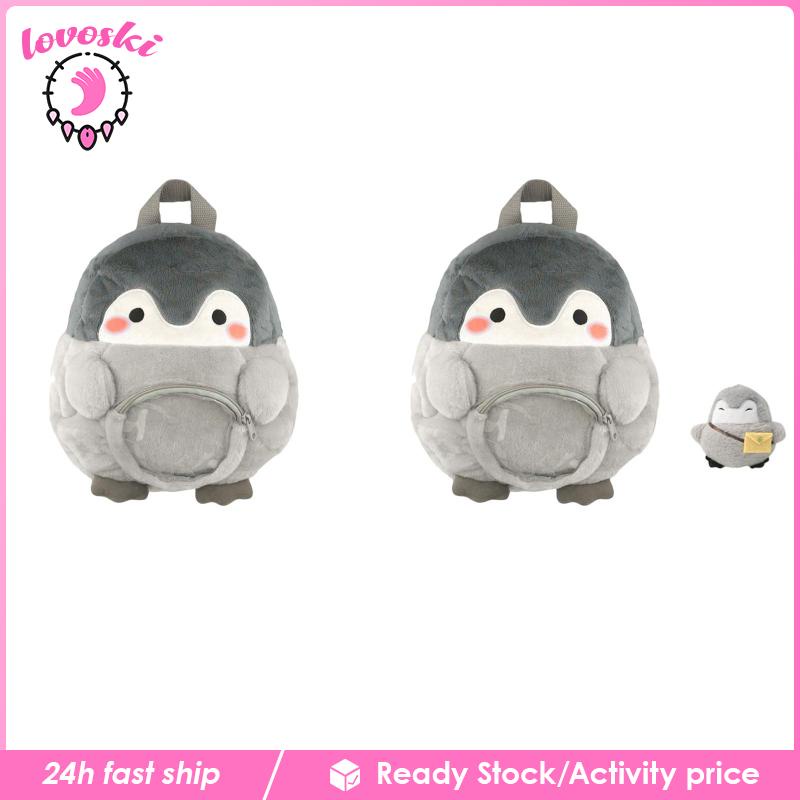 Balo Y2K Hình Chim Cánh Cụt Nhồi Bông Đáng Yêu