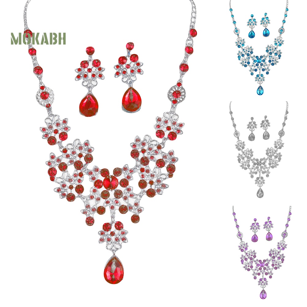 Bộ Vòng cổ + Bông Tai HìNh BướM ĐíNh Đá Xinh XắN