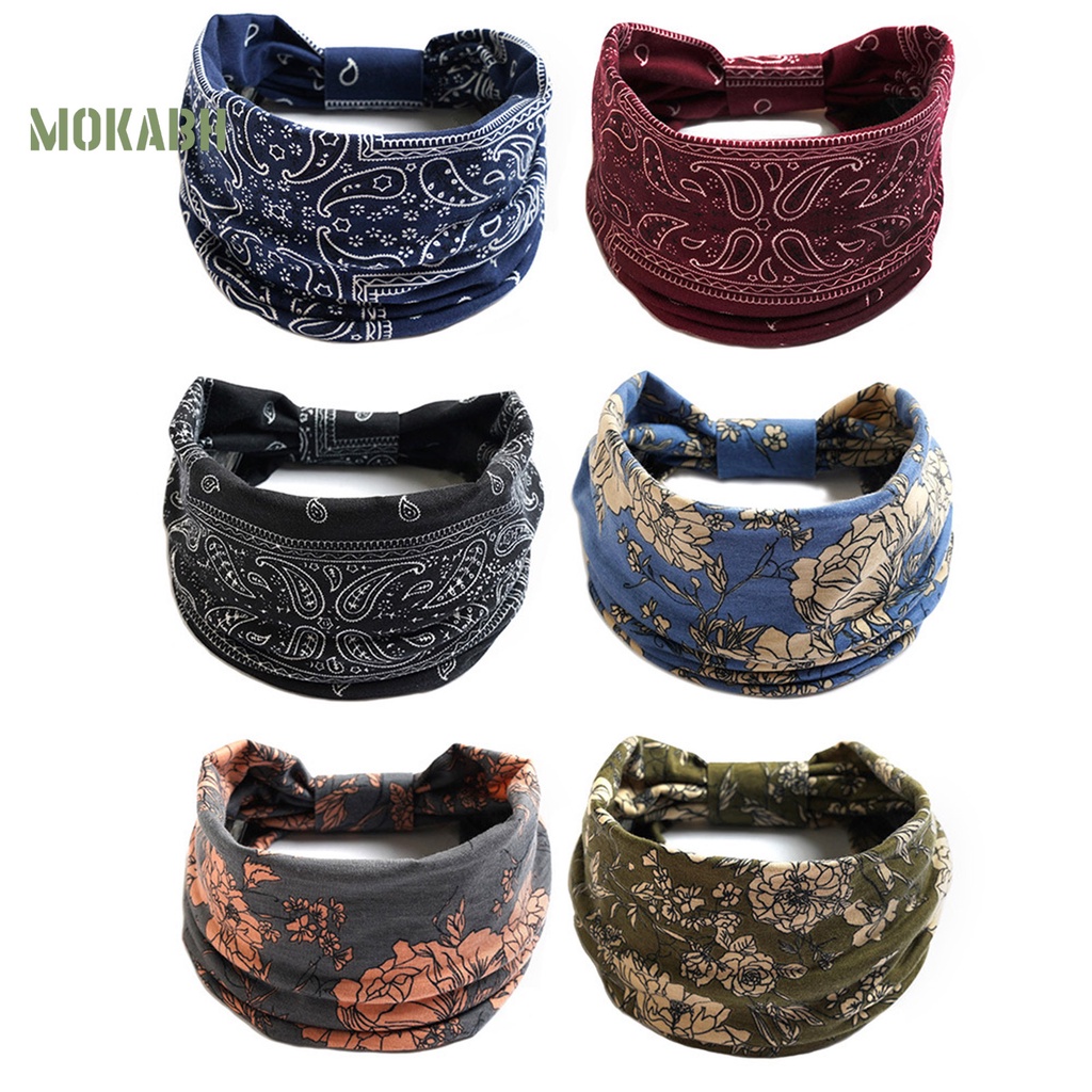 Băng Đô Thắt Nút Chéo Chống Trượt Thấm Hút Mồ Hôi Phong Cách Bohemia Cho Nữ