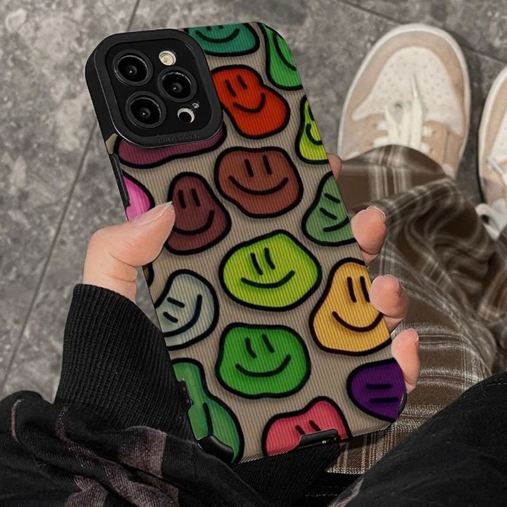 Ốp Điện Thoại TPU Hình Mặt Cười Cho IPhone 11 14 13 12 Pro Max X XR 8 7 + SE