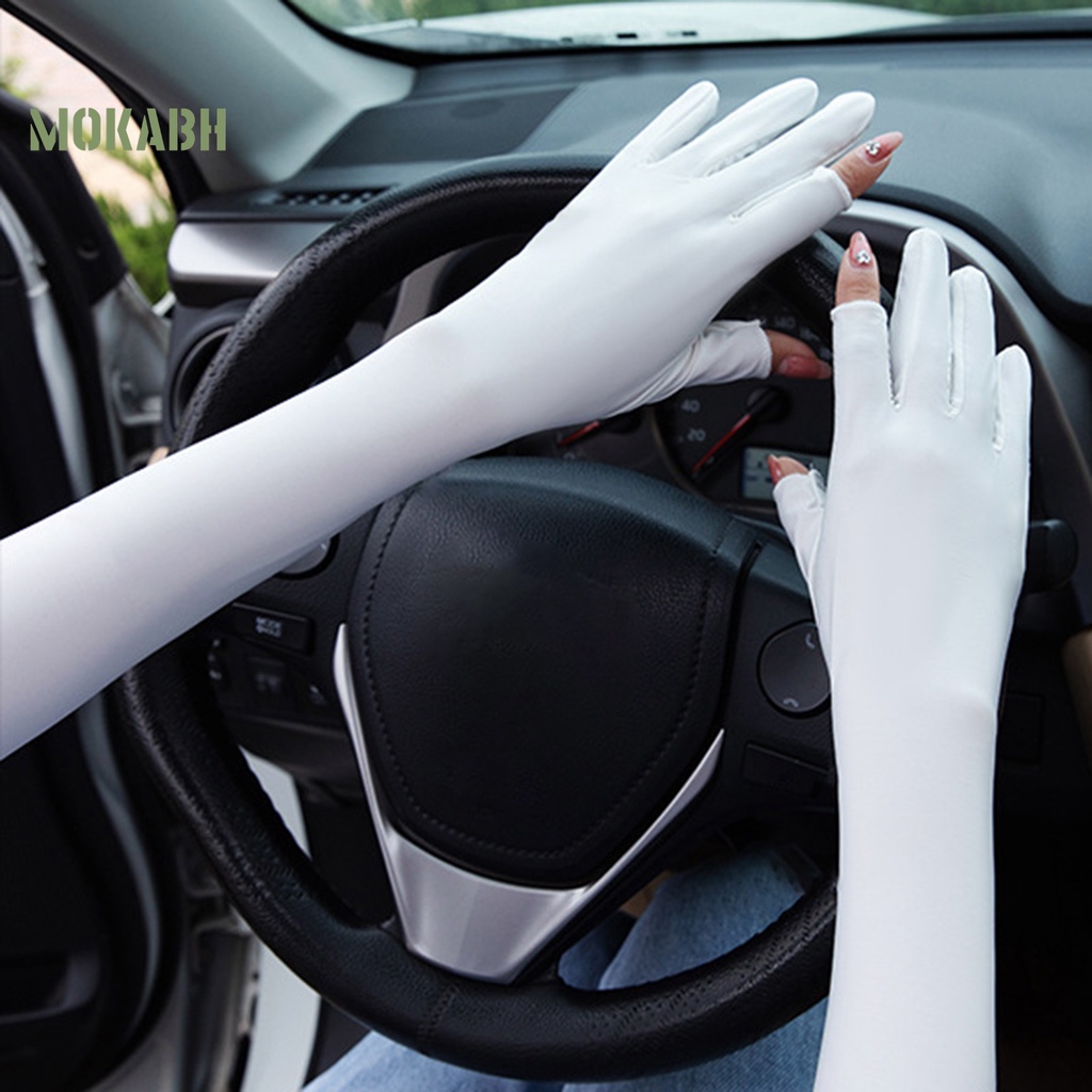 1 Đôi Găng Tay Chống Nắng Độ Co Giãn Cao Chống Trượt Có Thể Chạm Màn Hình Cảm Ứng