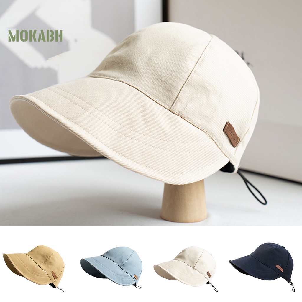 Mũ Chống Nắng Bằng Cotton Pha Mềm Mại Chống Tia UV Có Dây Rút Tùy Chỉnh