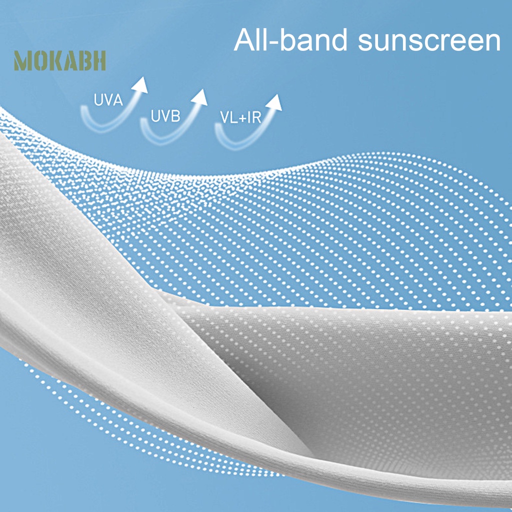 [Mok Abh] Khăn Trùm Đầu Bằng Vải Lụa Lạnh Chống Nắng Có Vành Che Mặt Vành Dùng Khi Lái Xe
