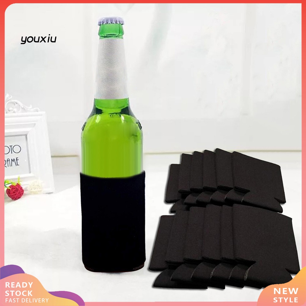 Set 10 Vỏ Bọc Giữ Nhiệt Cho Chai Bia / Nước Uống Tiện Dụng Giá Đỡ
