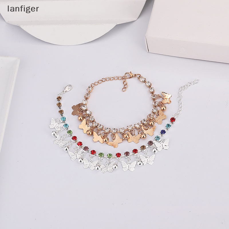 Lanf Lắc Chân Dạng Chuỗi Tua Rua Mặt Hình Bướm Trang Sức EN