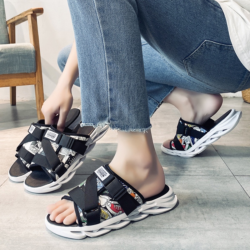 SHANMUSENLIN☘Dép Sandal Chống Trượt Phong Cách Hàn Quốc Cho Cặp Đôi