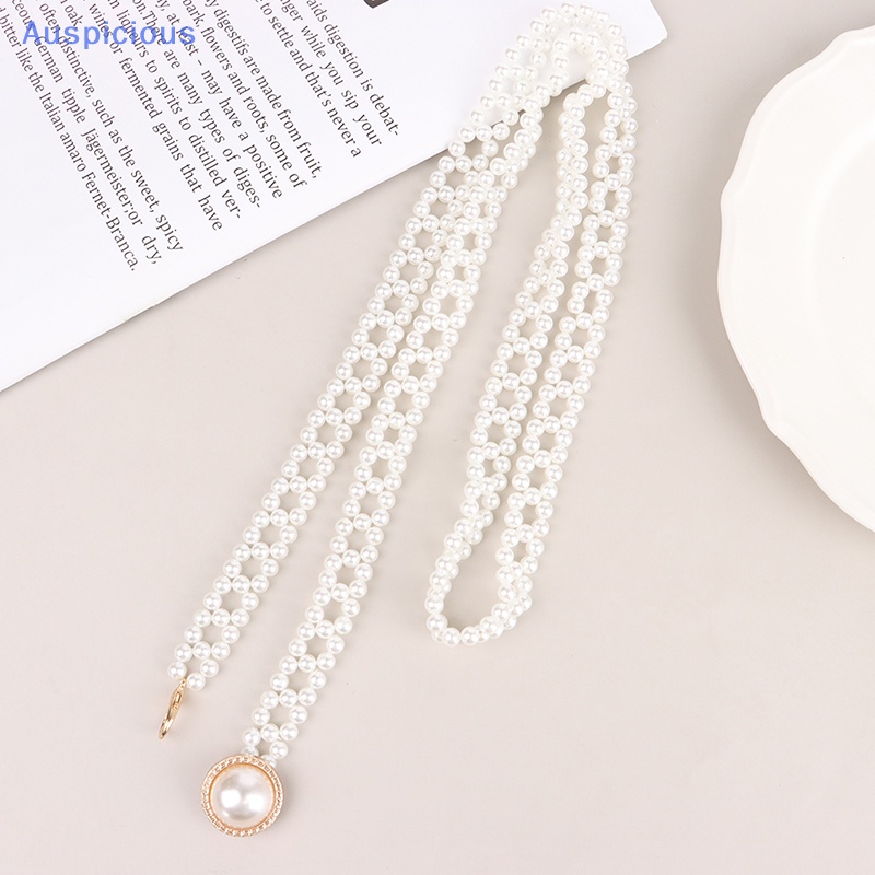 Thắt Lưng Chuỗi Dài Đính Ngọc Trai Thanh Lịch Hợp Thời Trang Cho Nữ