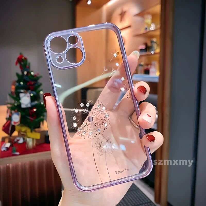 Ốp Điện Thoại TPU Mềm Trong Suốt Chống Sốc Lấp Lánh Sang Trọng Cho IPhone 13 12 11 14 Pro Max 7 8 Plus X XR XS