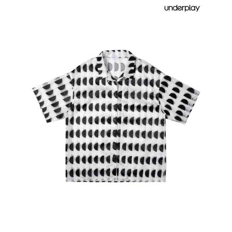 Áo Sơ Mi Ngắn Vải Jacquard Bán Trong Suốt In Họa Tiết Màu Sắc Tương Phản Thời Trang Mùa Hè Cho Nam Và Nữ