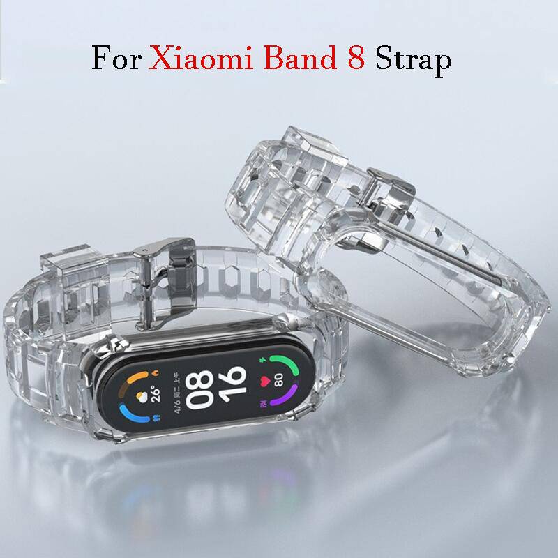Vòng Tay Trong Suốt Cho Xiaomi Mi Band 8 watchband Thể Thao Cổ Tay Sông Băng Thông Minh Cho Mi band8