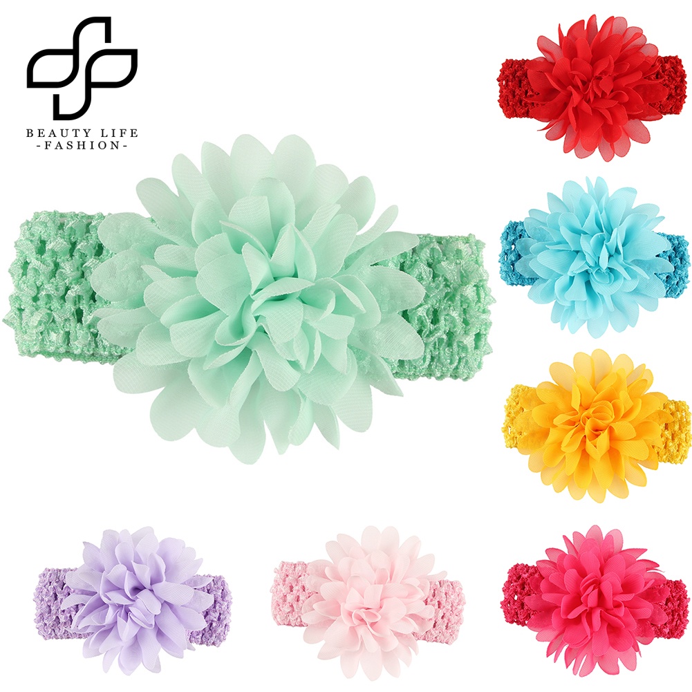 Băng Đô Voan Hoa Co Giãn Thời Trang Cho Bé Gái