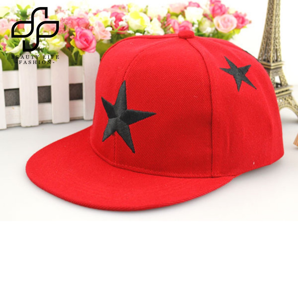 Mũ Lưỡi Trai Thêu Hình Ngôi Sao Năm Cánh Thời Trang Cho Bé 3-8 Tuổi
