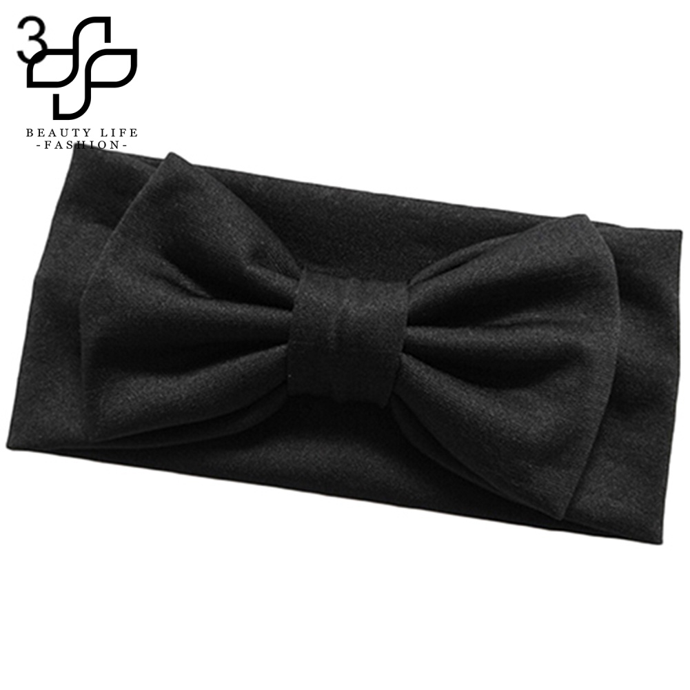 Băng Đô Nơ Co Giãn Màu Kẹo Trơn Dễ Thương Cho Bé Gái