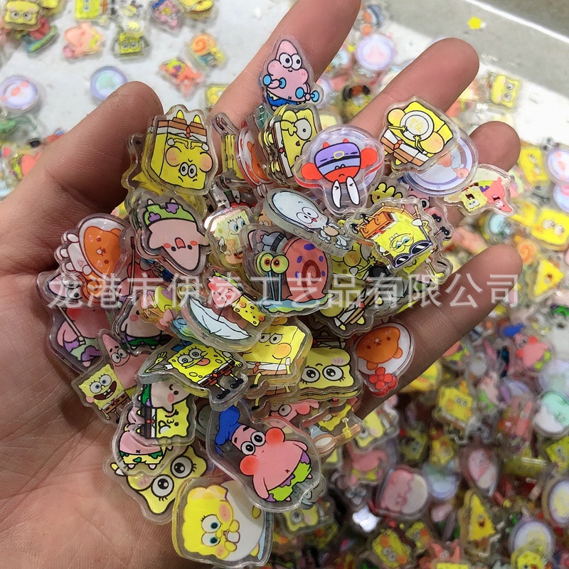 SANRIO  Quần Lót acrylic 2cm Hình Vuông Họa Tiết shin-chan / spongebob Làm Bằng Tay diy