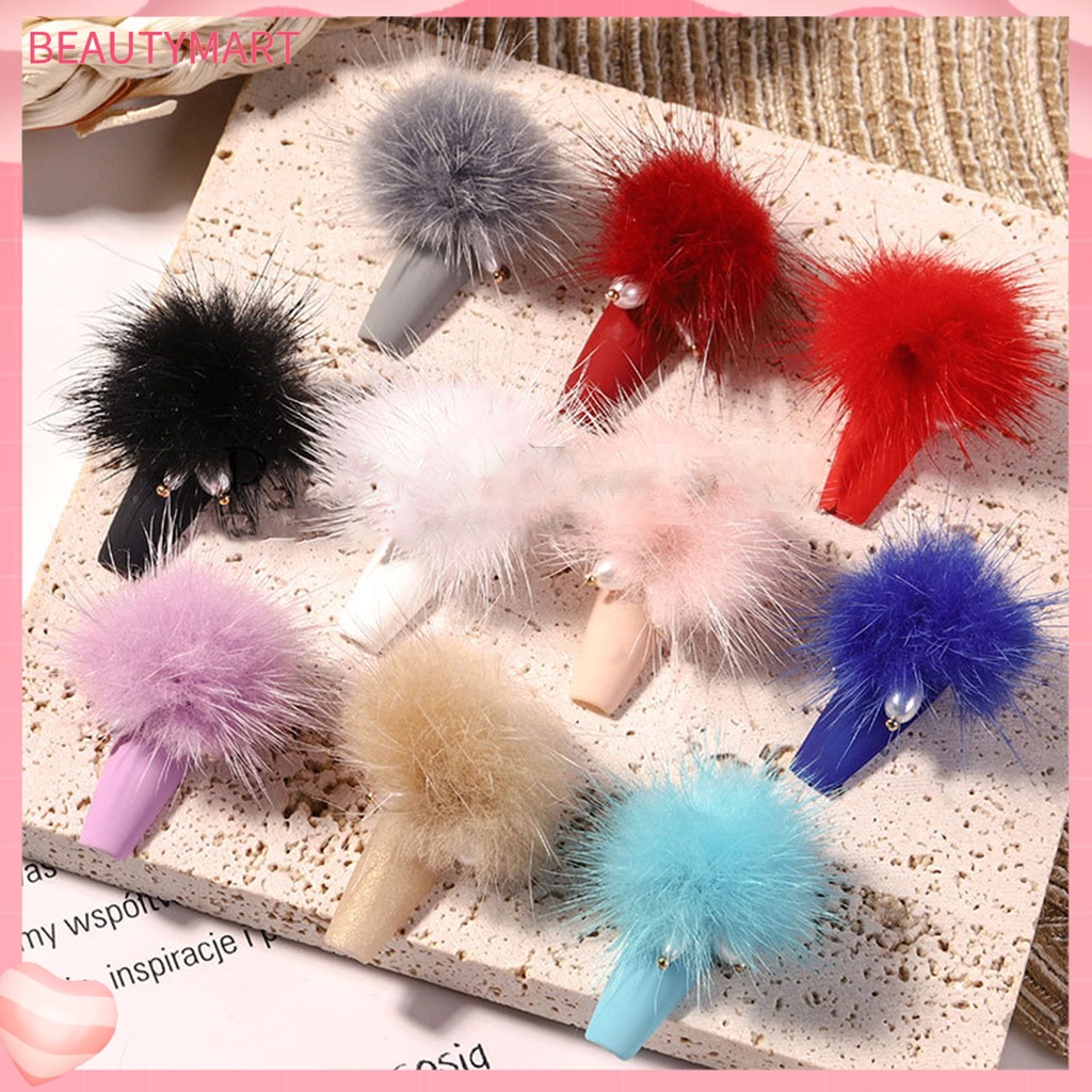 Bộ Móng Tay Giả Đính Ngọc Trai Và Quả Bông 3D Trang Trí Móng Nghệ Thuật DIY