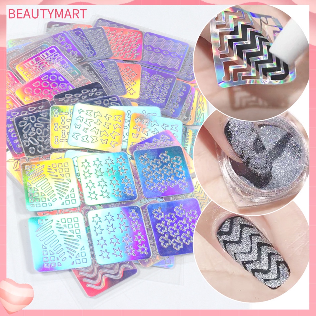 Set 24 Khuôn Vinyl Nhiều Họa Tiết Dùng Trang Trí Móng Nghệ Thuật Cho Nữ