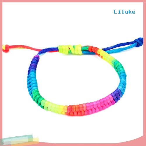 Vòng Tay Dây Bện Màu Cầu Vồng Dạ Quang Thời Trang Cho Nữ