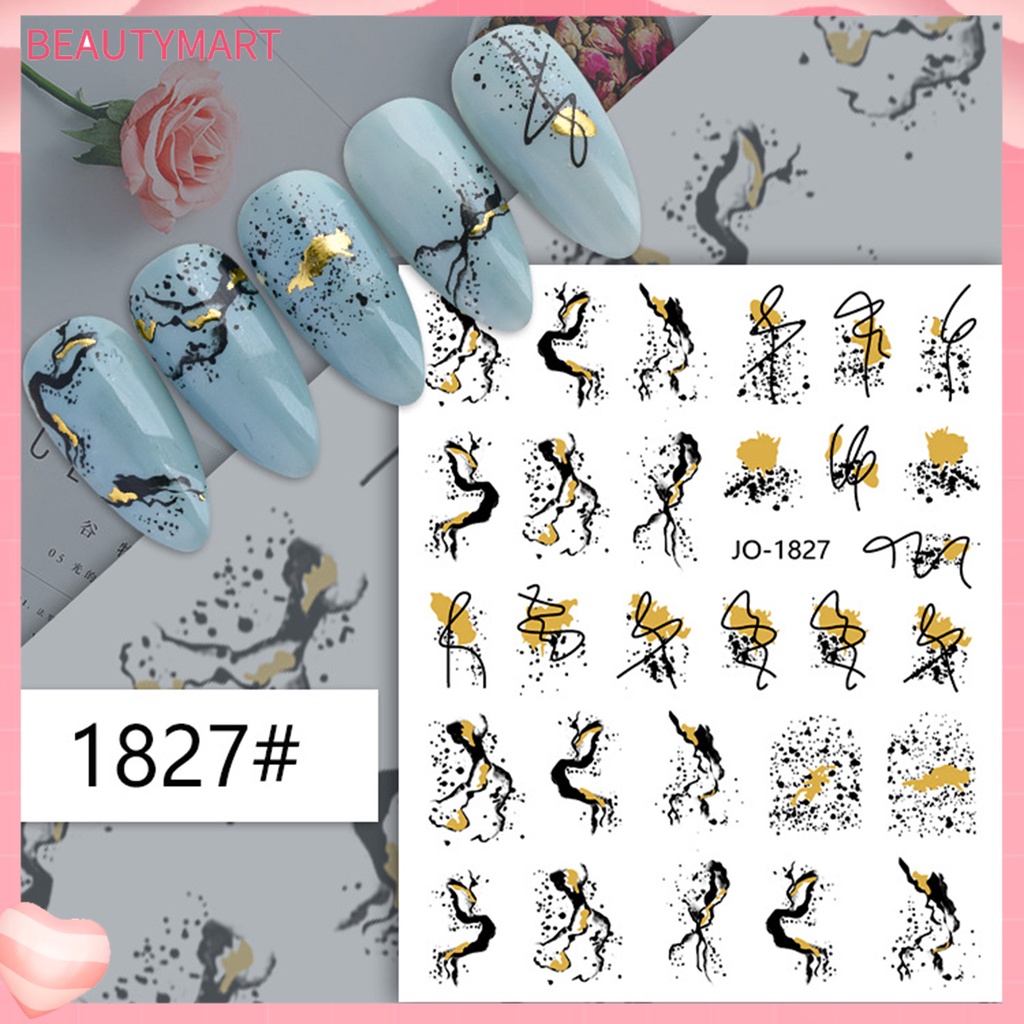 Bộ 2 Miếng Dán Móng Tay Tạo Đường Cong Tạo Màu Đồng Thời Trang Thân Thiện Với Môi Trường Lâu Trôi Dành Cho Bạn Nữ